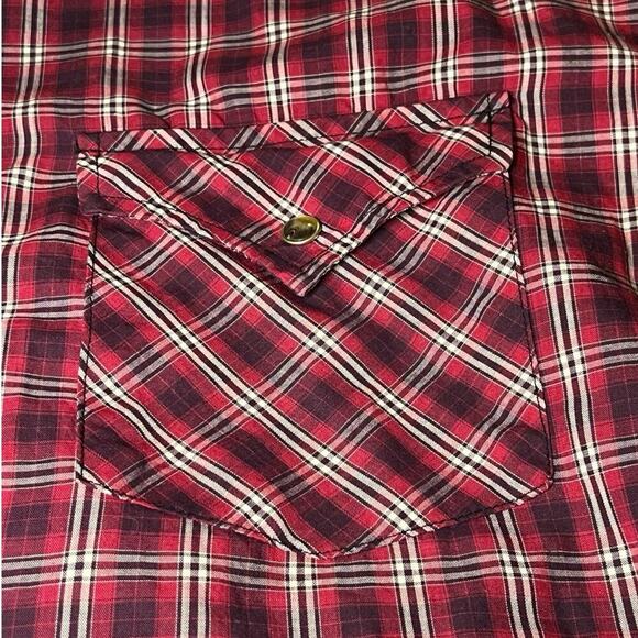 Pendleton Frontier Shirt‎ Men XXL Red Black Plaid Pearl Snap Button Up Western - Picture 4 of 7